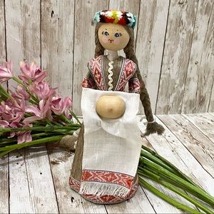 Rare Vintage Corn Husk 9.75” Russian Doll